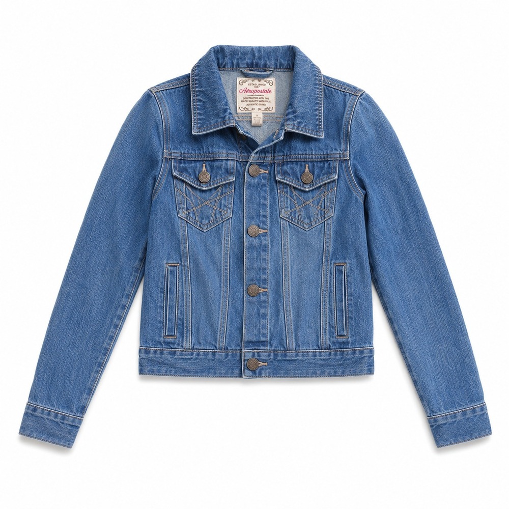 Vintage Aeropostale Jean Jacket Women's Small Blue Long Sleeve